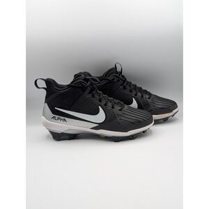 Nike Alpha Menace Strong Football‎ Cleats II5139-010 Black Silver Men's Size 9.5